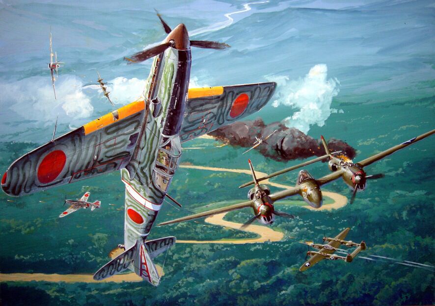 Image result for Ki-61 art p-38